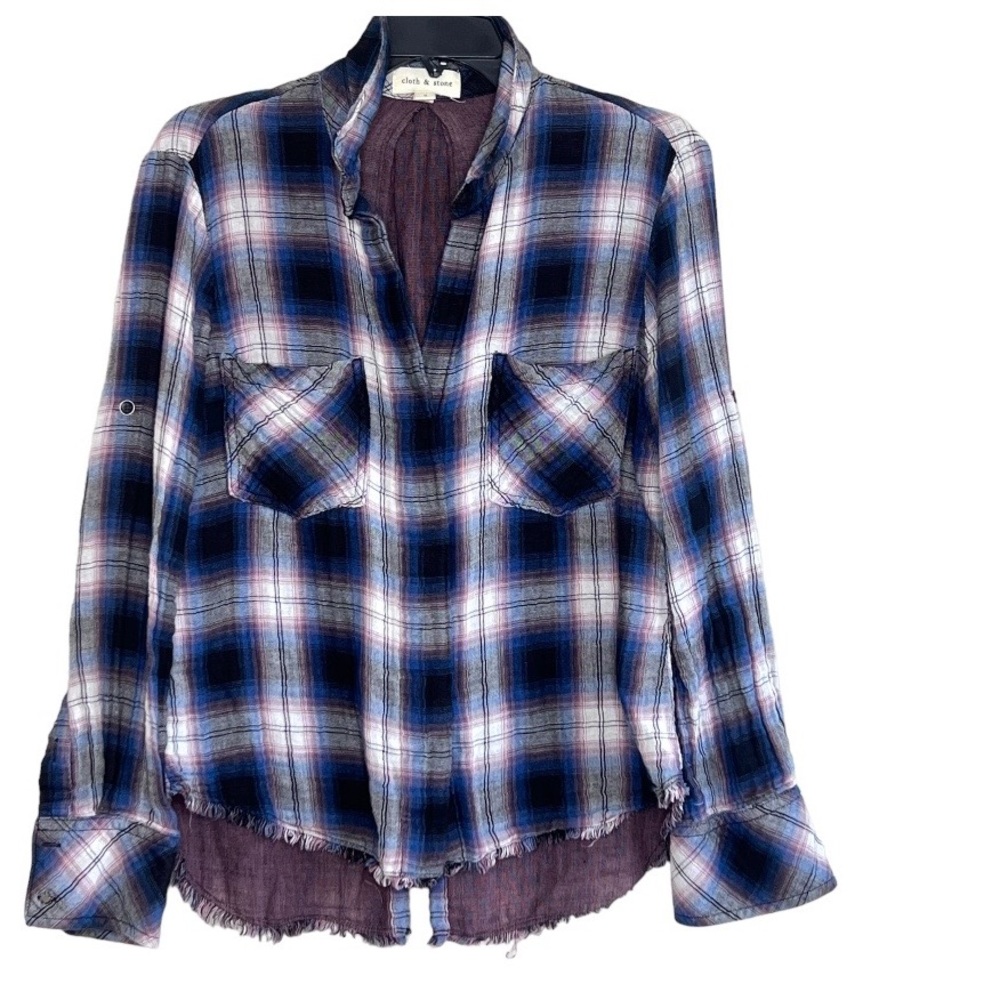 Cloth and Stone Anthropologie Plaid Shirt Shacket size Small